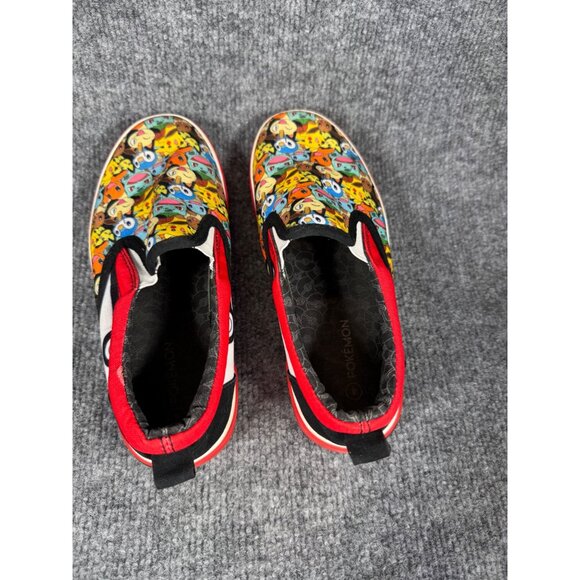 Pokemon-Themed Slip-On Shoes 4Y Ground Up Multicolor Design Red Sole Casual Kids - Picture 12 of 16
